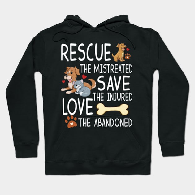 Animal Rights Cruelty Awareness, Cat Dog Rescue, Animal Lover Hoodie by artbyGreen